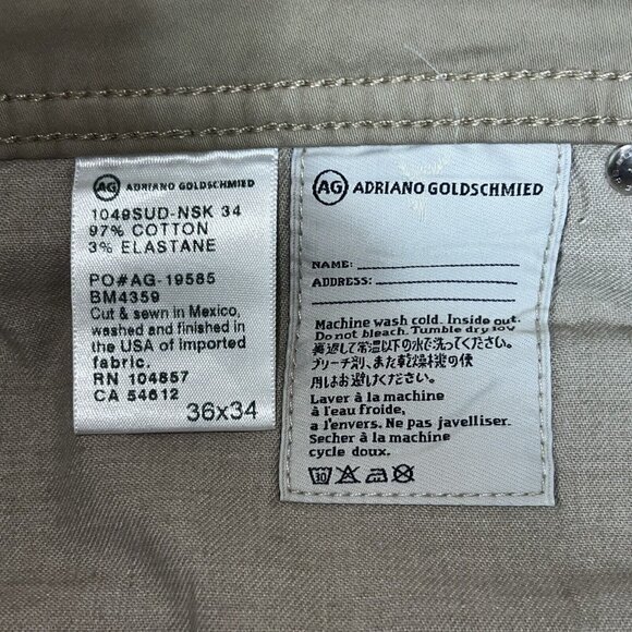 Adriano Goldschmied The Protege Straight Leg Khakis Mens Size‎ 36x31 Jeans - Picture 5 of 9